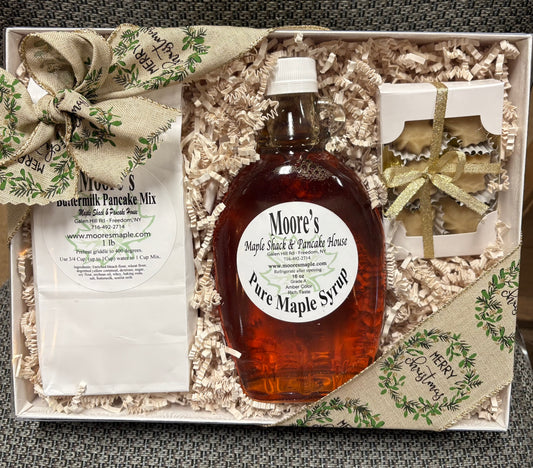 Gift Box 1 - Maple Syrup Glass Pint, Buttermilk Pancake Mix and Maple Sugar